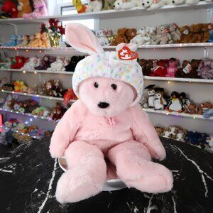 TY Beanie Buddy - Bonnet the Easter Bear (TY Store Exclusive) | ​MWMT Mint Tags